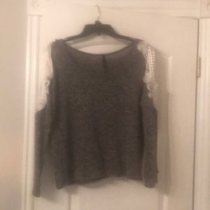 Black/white tweed top